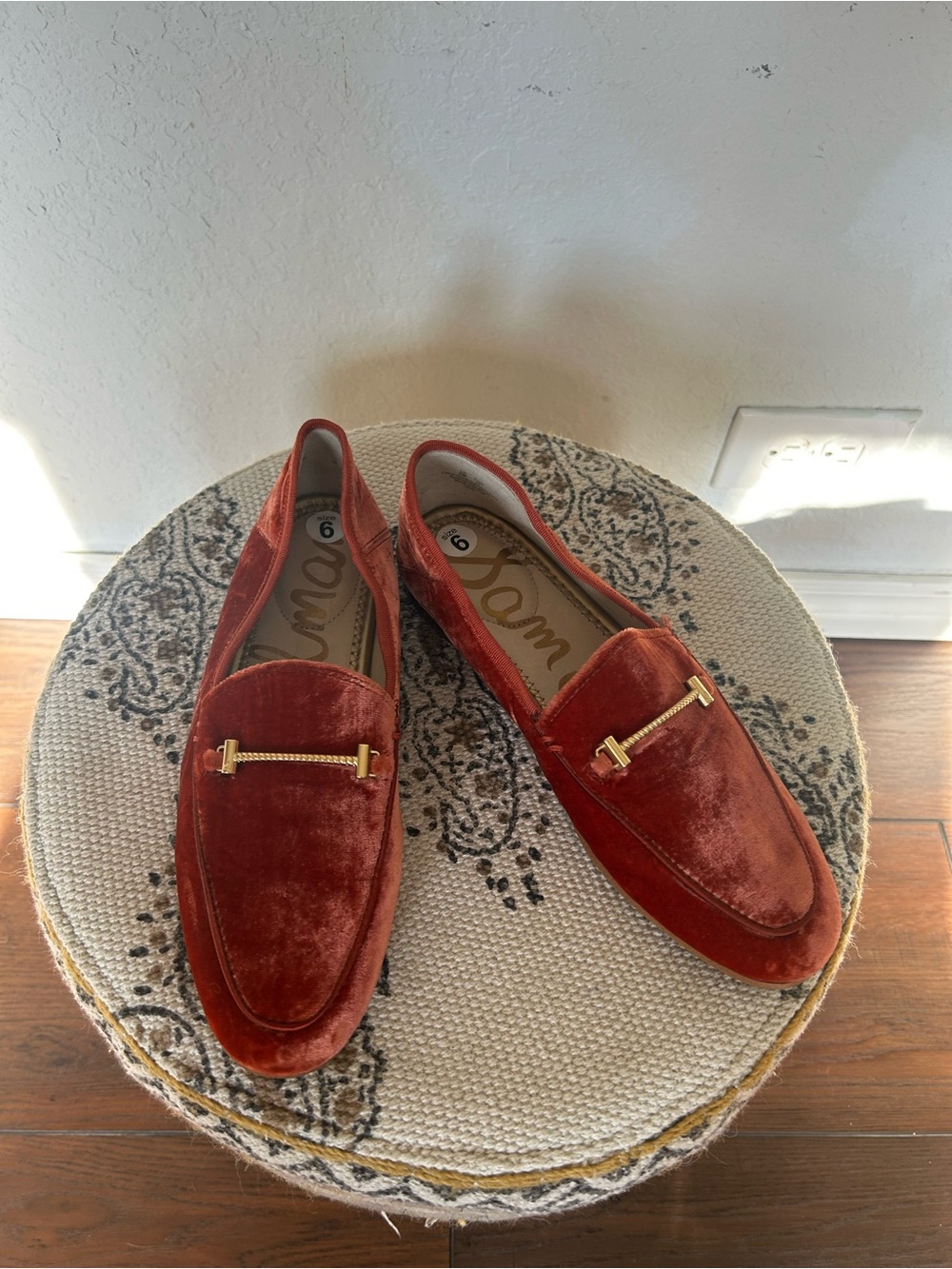 Sam Edelman Loraine Bit Loafers Rust Velvet Quiet Luxury Old Money Sz 6 - Picture 3 of 7